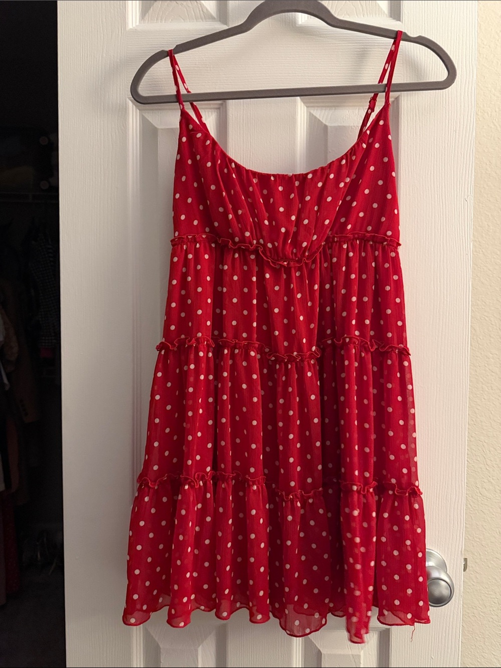Marshalls Red Polka Dot Tiered Sundress